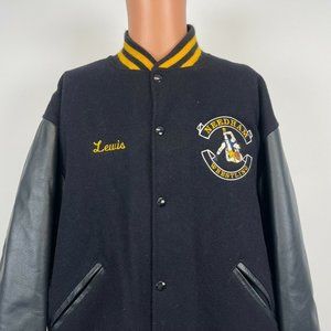 Needham High School Wrestling Wool Blend Varsity Jacket Vtg Massachusetts XL